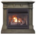 Duluth Forge Dual Fuel Ventless Gas Fireplace with Mantel 32,000 BTU, Slate Grey Finish (DFS-400T-2GR)