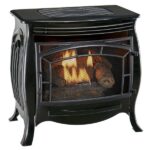 Duluth Forge Dual-Fuel Ventless Gas Stove, 26,000 BTU, Remote Control, Gloss Black Finish (FDSR25-GF)