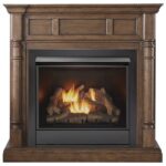 Duluth Forge Dual-Fuel Ventless Gas Fireplace with Mantel, 32,000 BTU, Remote, Walnut Finish (FDI32R-M-WN)