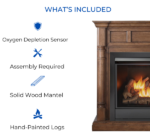 Duluth Forge Dual-Fuel Ventless Gas Fireplace with Mantel, 32,000 BTU, Remote, Walnut Finish (FDI32R-M-WN) - Image 5