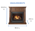 Duluth Forge Dual-Fuel Ventless Gas Fireplace with Mantel, 32,000 BTU, Remote, Walnut Finish (FDI32R-M-WN) - Image 6