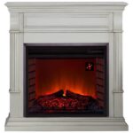 Duluth Forge Full-Size Electric Fireplace with Mantel, 1,350 W, Antique White Finish (EL1350-2-AW)
