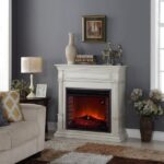 Duluth Forge Full-Size Electric Fireplace with Mantel, 1,350 W, Antique White Finish (EL1350-2-AW) - Image 4