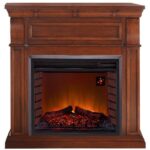Duluth Forge Full-Size Electric Fireplace with Remote, 1,350 W, Auburn Cherry Finish