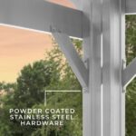 Hawthorne 14 x 12 Steel Pergola with Sail Shade Canopy and PowerPort, White - Image 10