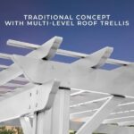 Hawthorne 14 x 12 Steel Pergola with Sail Shade Canopy and PowerPort, White - Image 12
