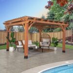 Beaumont 14 x 12 Cedar Wood Pergola with PowerPort (3 Sockets, 3 USB)