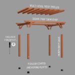 Beaumont 14 x 12 Cedar Wood Pergola with PowerPort (3 Sockets, 3 USB) - Image 11