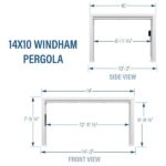 Windham 14ft x 10ft Modern Steel Pergola with Sail Shade Soft Canopy in White - Image 3