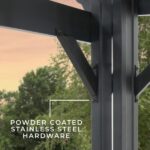 Stratford 14 ft x 10 ft Steel Pergola With Sail Shade Soft Canopy, Black - Image 10
