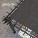 Stratford 14 ft x 10 ft Steel Pergola With Sail Shade Soft Canopy, Black - Image 8