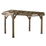 Somerville 14 ft x 10 ft Garden Pergola in Barnwood Stain With PowerPort - Image 3