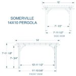 Somerville 14 ft x 10 ft Garden Pergola in Barnwood Stain With PowerPort - Image 4