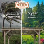 Somerville 14 ft x 10 ft Garden Pergola in Barnwood Stain With PowerPort - Image 5