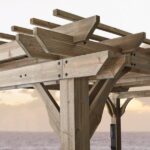 Somerville 14 ft x 10 ft Garden Pergola in Barnwood Stain With PowerPort - Image 8