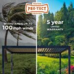 Somerville 14 ft x 10 ft Pergola in Barnwood Stain With PowerPort - Image 5