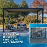 Somerville 14 ft x 10 ft Pergola in Barnwood Stain With PowerPort - Image 7