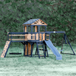 Backyard Discovery Timber Crossing Cedar Swing Set With Clubhouse, Slide and Disc Swing - Image 8