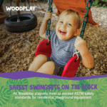 Woodplay Tiger Tower Combo A Wooden Swing Set With Slide, Rock Wall and Monkey Bars - Image 7