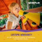 Woodplay Tiger Tower Combo A Wooden Swing Set With Slide, Rock Wall and Monkey Bars - Image 8