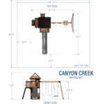 Canyon Creek All-Cedar Swing Set Playset with Rock Wall, Belt and Web Swings, Wave Slide and Play Kitchen - Image 8