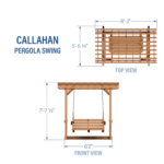 Backyard Discovery Callahan Cedar Wood Pergola Swing Bench, 2-Person, 600 lb Capacity - Image 10