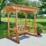 Backyard Discovery Callahan Cedar Wood Pergola Swing Bench, 2-Person, 600 lb Capacity - Image 2