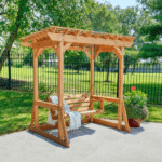 Backyard Discovery Callahan Cedar Wood Pergola Swing Bench, 2-Person, 600 lb Capacity - Image 7