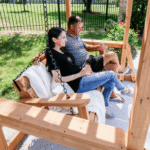 Backyard Discovery Callahan Cedar Wood Pergola Swing Bench, 2-Person, 600 lb Capacity - Image 8