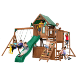 Knightsbridge Plus Complete Wooden Playset with Monkey Bars, Slide, Rock Wall and Swings - Image 10