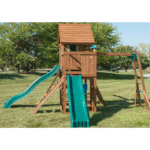 Knightsbridge Plus Complete Wooden Playset with Monkey Bars, Slide, Rock Wall and Swings - Image 8