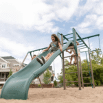 Lifetime Powder-Coated Steel Swing Set with 4 Swings, Trapeze Bar, Monkey Bars and 9 ft Wave Slide - Image 11