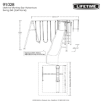 Lifetime Powder-Coated Steel Swing Set with 4 Swings, Trapeze Bar, Monkey Bars and 9 ft Wave Slide - Image 12