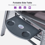 Purple Leaf 3-Seat Outdoor Patio Swing with Adjustable Hardtop Canopy and Side Tables - Image 7