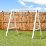 Sportspower Vinyl-Covered Wood Swing Set with Three Adjustable Blow-Moulded Seats - Image 10
