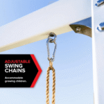 Sportspower Vinyl-Covered Wood Swing Set with Three Adjustable Blow-Moulded Seats - Image 3