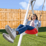 Sportspower Vinyl-Covered Wood Swing Set with Three Adjustable Blow-Moulded Seats - Image 7