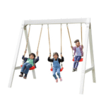 Sportspower Vinyl-Covered Wood Swing Set with Three Adjustable Blow-Moulded Seats - Image 8