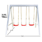 Sportspower Vinyl-Covered Wood Swing Set with Three Adjustable Blow-Moulded Seats - Image 9
