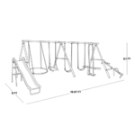 Sportspower Super 10 Metal Swing Set with Toddler Swing, Wave Slide, Glider and Seesaw - Image 2