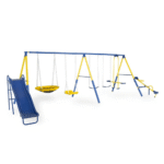 Sportspower Super 10 Metal Swing Set with Toddler Swing, Wave Slide, Glider and Seesaw - Image 4