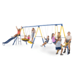 Sportspower Super 10 Metal Swing Set with Toddler Swing, Wave Slide, Glider and Seesaw - Image 9