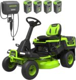 Greenworks 60V 30 in CrossoverT Battery Riding Lawn Tractor with Four 8.0Ah Batteries - Image 2