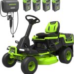 Greenworks 60V 30 in CrossoverT Battery Riding Lawn Tractor with Four 8.0Ah Batteries
