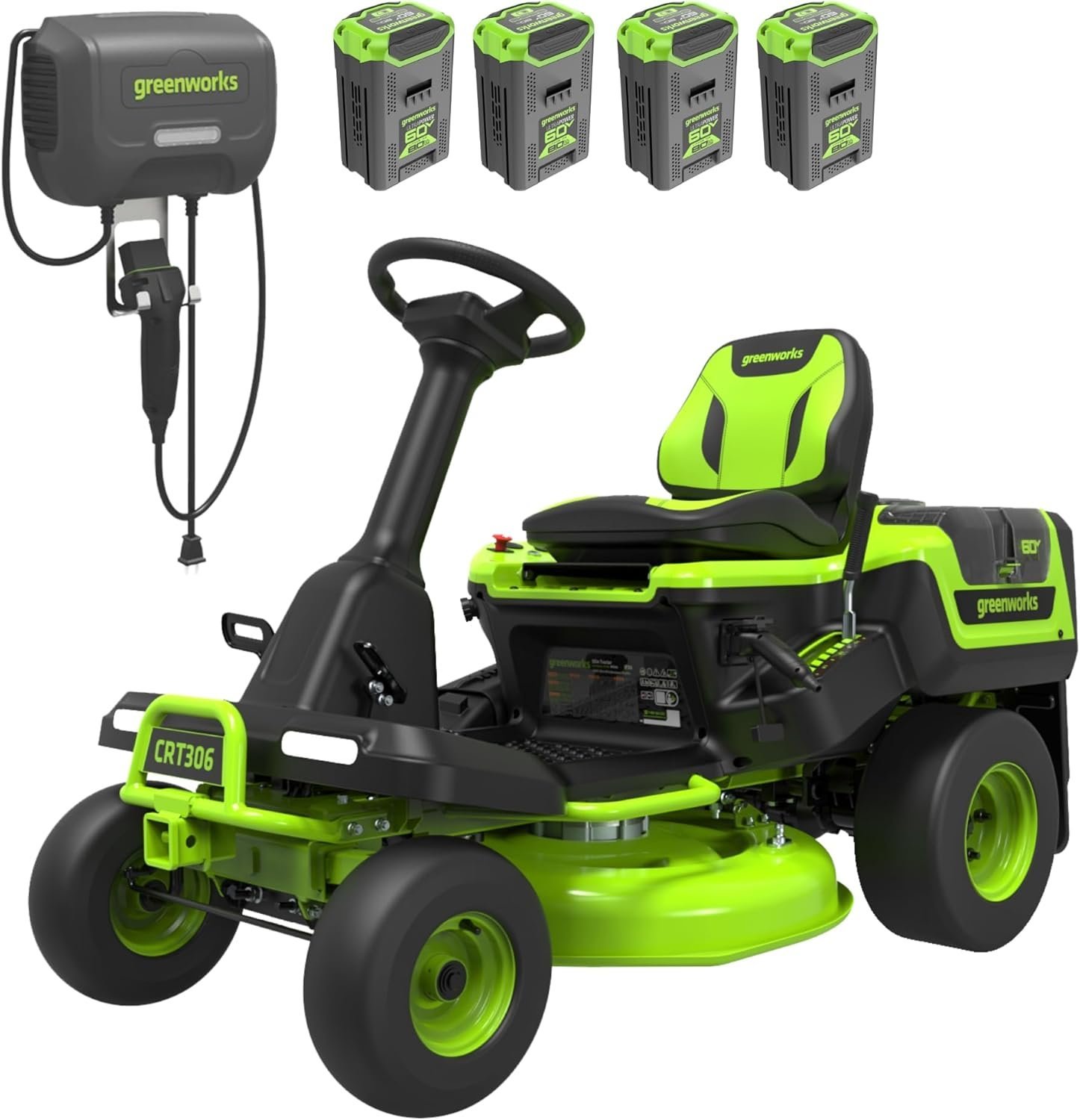 hw-86-image-1.jpg Greenworks 60V 30 in CrossoverT Battery Riding Lawn Tractor with Four 8.0Ah Batteries - Image 1