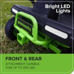 Greenworks 60V 30 in CrossoverT Battery Riding Lawn Tractor with Four 8.0Ah Batteries - Image 3