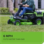 Greenworks 60V 30 in CrossoverT Battery Riding Lawn Tractor with Four 8.0Ah Batteries - Image 7