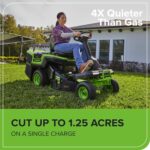 Greenworks 60V 30 in CrossoverT Battery Riding Lawn Tractor with Four 8.0Ah Batteries - Image 8