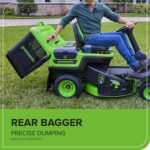 Greenworks 60V 30 in CrossoverT Battery Riding Lawn Tractor with Four 8.0Ah Batteries - Image 9