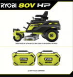 RYOBI 80V HP Brushless 30 in Cordless Electric Zero-Turn Mower with 80V 10 Ah Batteries - Image 5